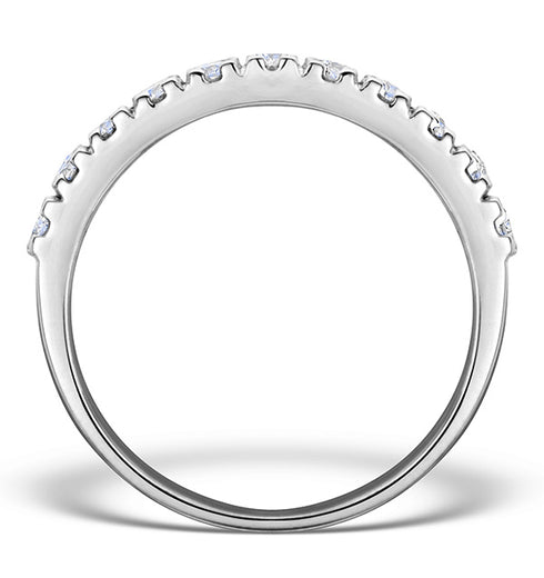 2 Row Diamond 1.00ct And Platinum Half Eternity Ring - S3482